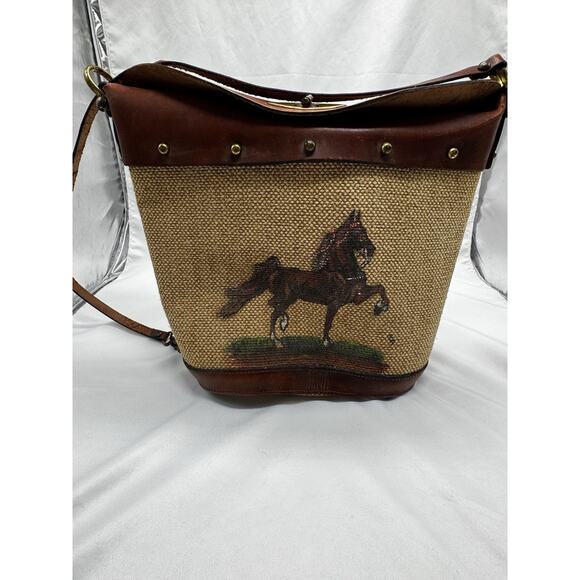 A.E. Phelps Handbags - VINTAGE A.E. Phelps New York Leather Purse Walking Horse Preppy Hand Made Boho